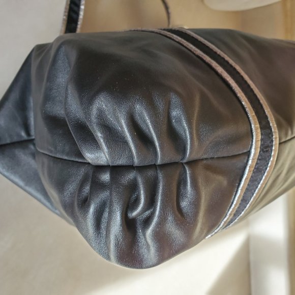 Like New Vintage Rare Coach Poppy Black Leather Tote Bag Purse - Picture 6 of 13